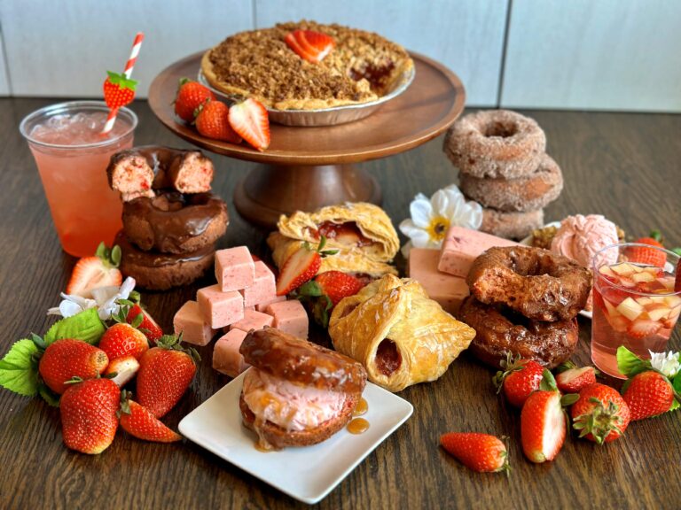 Spread of various strawberry items