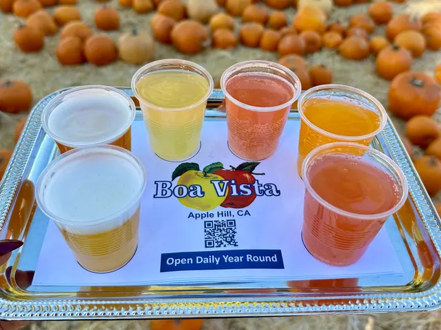 A flight of hard cider from Boa Vista